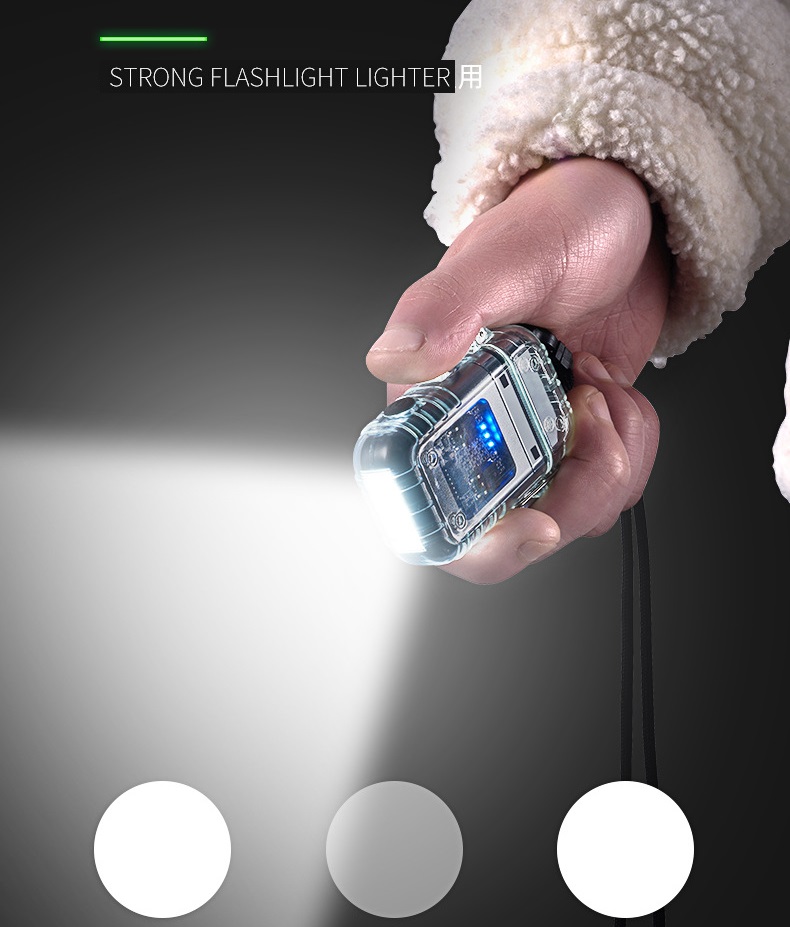Dual Arc Lighter Double Arc Plasma USB Lighter, hột quẹt bật lửa điện plasma Tích hợp đèn pin, Chống nước