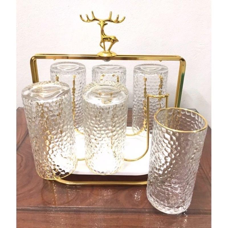 Khay Úp Cốc NẮP HÌNH HƯƠU Trang Trí Decor Mạ Vàng Cực Sang