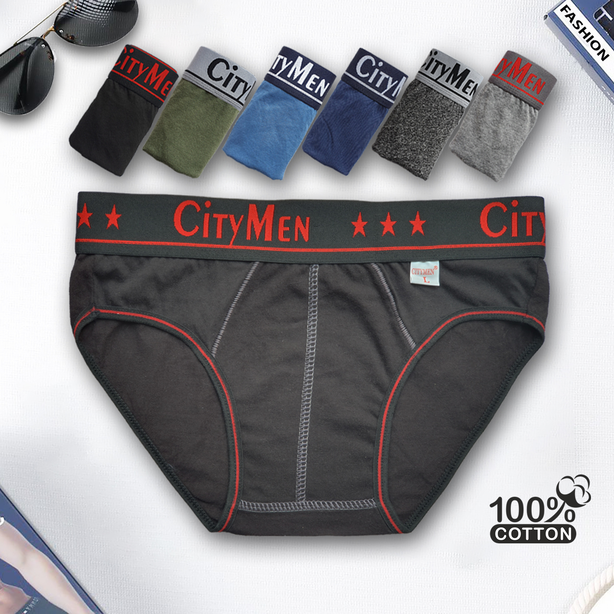 Quần Lót Nam tam giác vải cotton 2 chiều lưng CITYMEN, đồ lót - LMTK-CTM2C