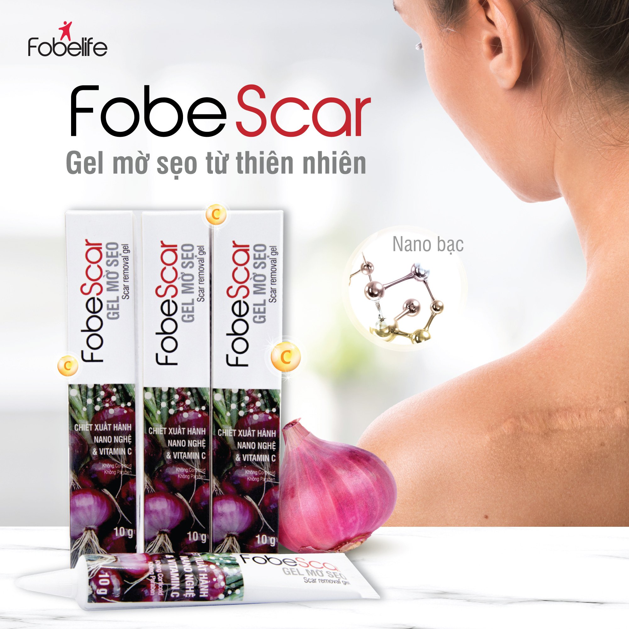 Gel Bôi Làm Mờ Vết Sẹo Do Tổn Thương Da Vết Rạn Da Fobe Scar - Tuýp 10 gram