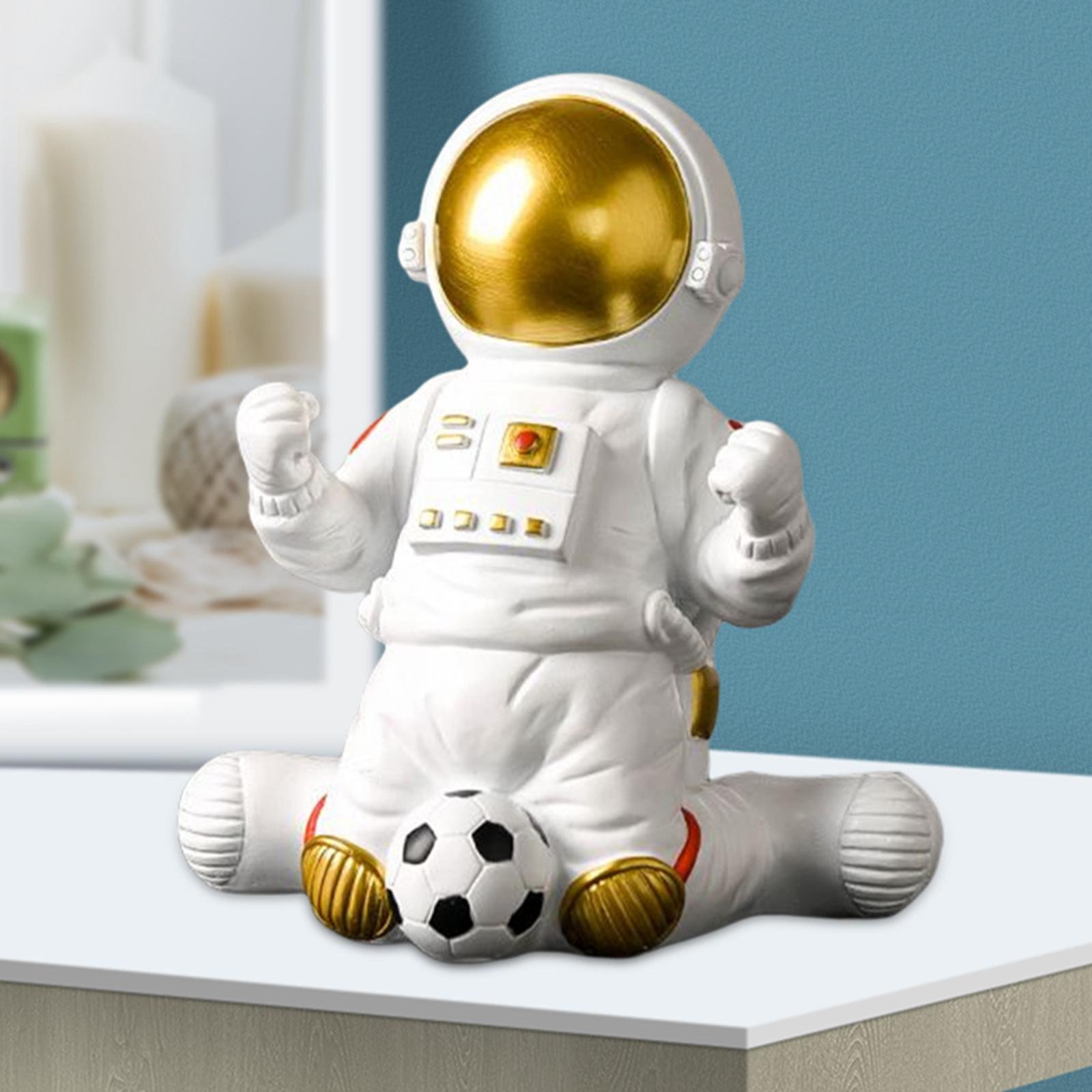 2 Pieces Astronaut Statue Crafts, Sculpture Ornament Resin Gift Desktop