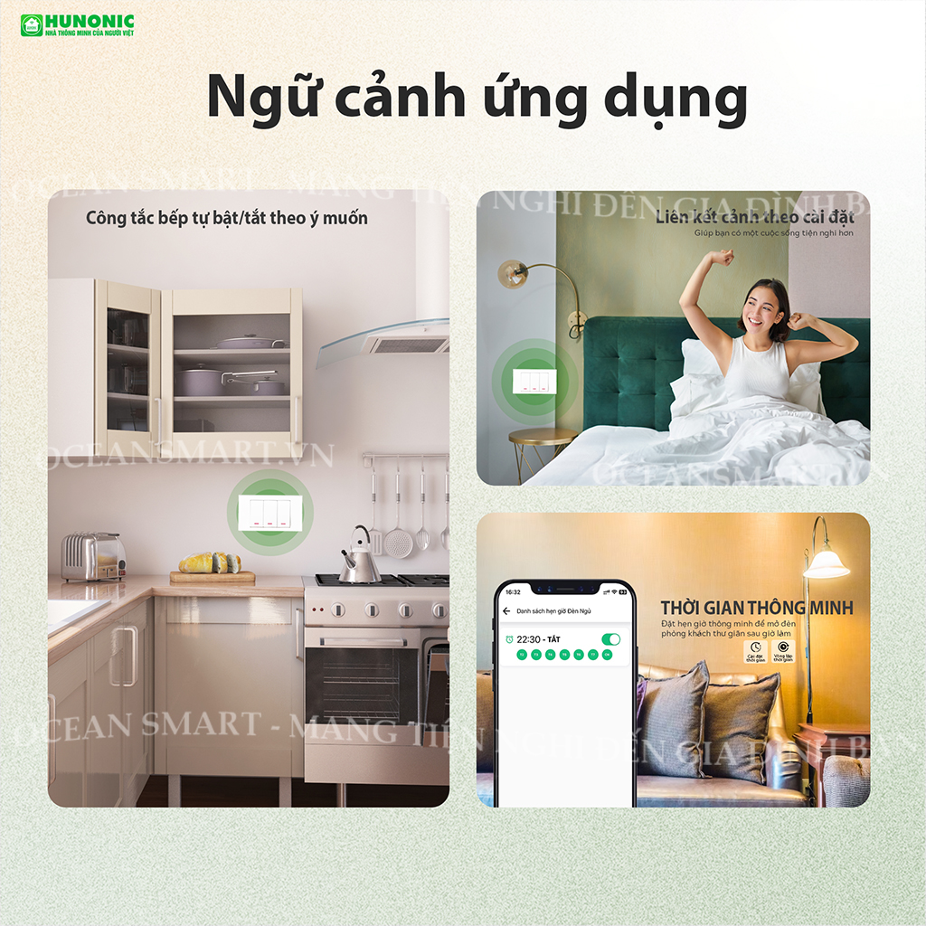 Công Tắc Thông Minh Wifi Hunonic Mini, Công Tắc Điều Khiển Từ Xa Qua Điện Thoại - HNMN02