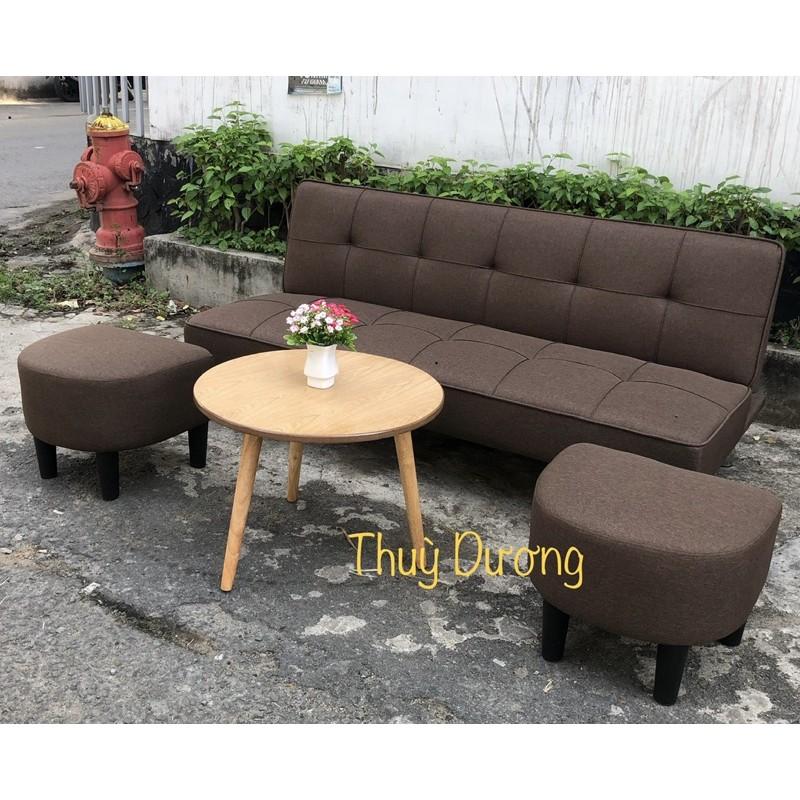 Bàn trà sofa hiện đại mặt tròn vân gỗ Sơn láng mịn