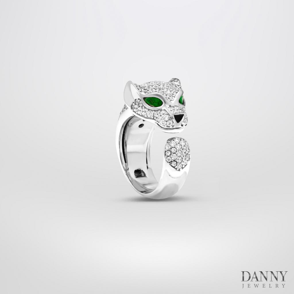 Nhẫn Danny Jewelry Bạc Thổ Nhĩ Kỳ Xi Rhodium Đính Đá CZ & Đá Zircon Biểu Tượng Con Báo N0002TNK