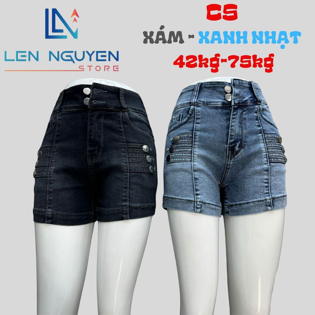C5_Quần jean nữ, đùi, lưng cao, quần bò nữ dáng ôm, quần rin nữ có big size, cho 42kg đến 75kg,LEN NGUYEN STORE - Xanh Nhạt