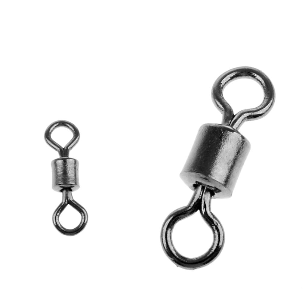 250Pcs Fishing Rolling Swivel Lures Hook Connector Terminal Tackle 2# - 10#