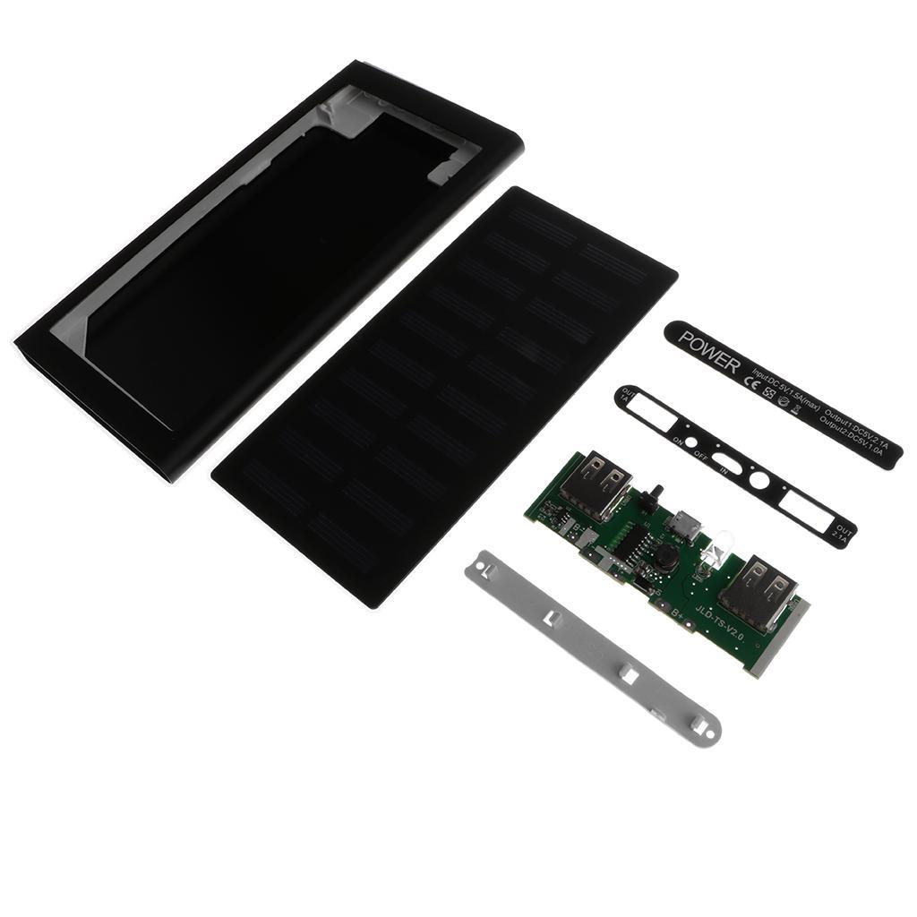 2X Solar Charger 3 in 1 Power Bank 10000mAh USB Battery for Phone Gold