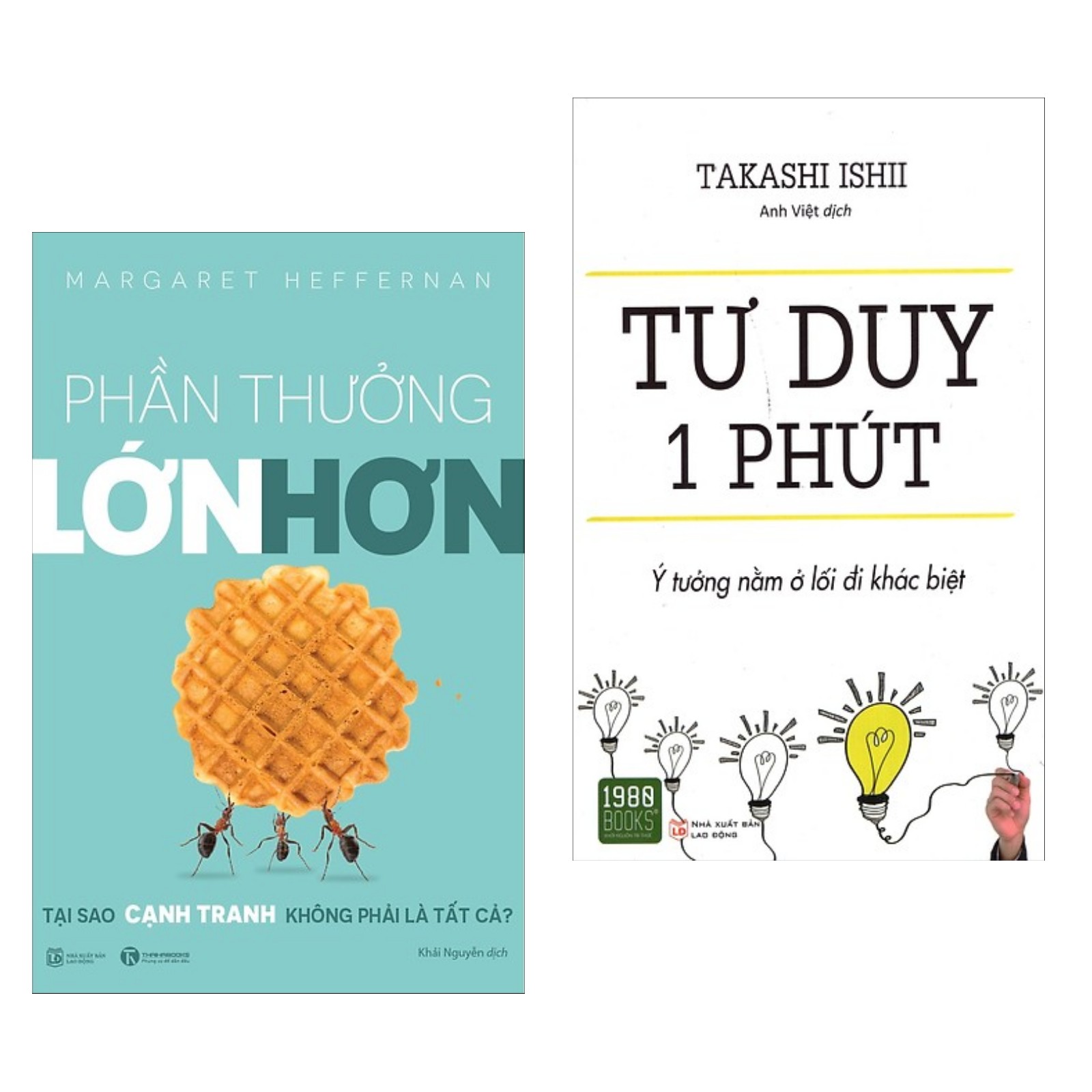 Combo 2 Cuốn Sách Thay Đổi Tư Duy Tâm Đắc : Phần Thưởng Lớn Hơn + Tư Duy 1 Phút (Tặng kèm Bookmark thiết kế AHA)