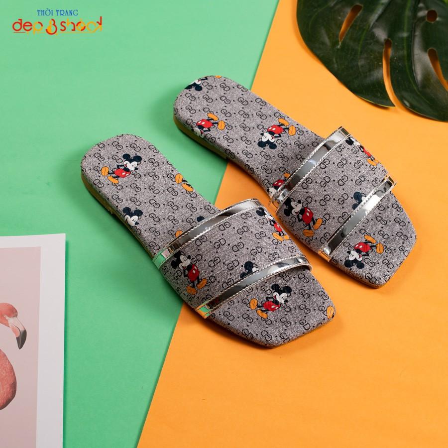 Dép nữ thời trang quai ngang hình Micky HOT TREND Dep&shock