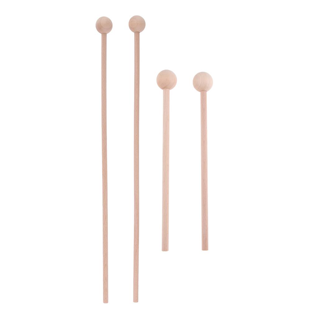 2 Pairs Wooden Tongue Drum Stick Mallets Percussion Instrument Accessory