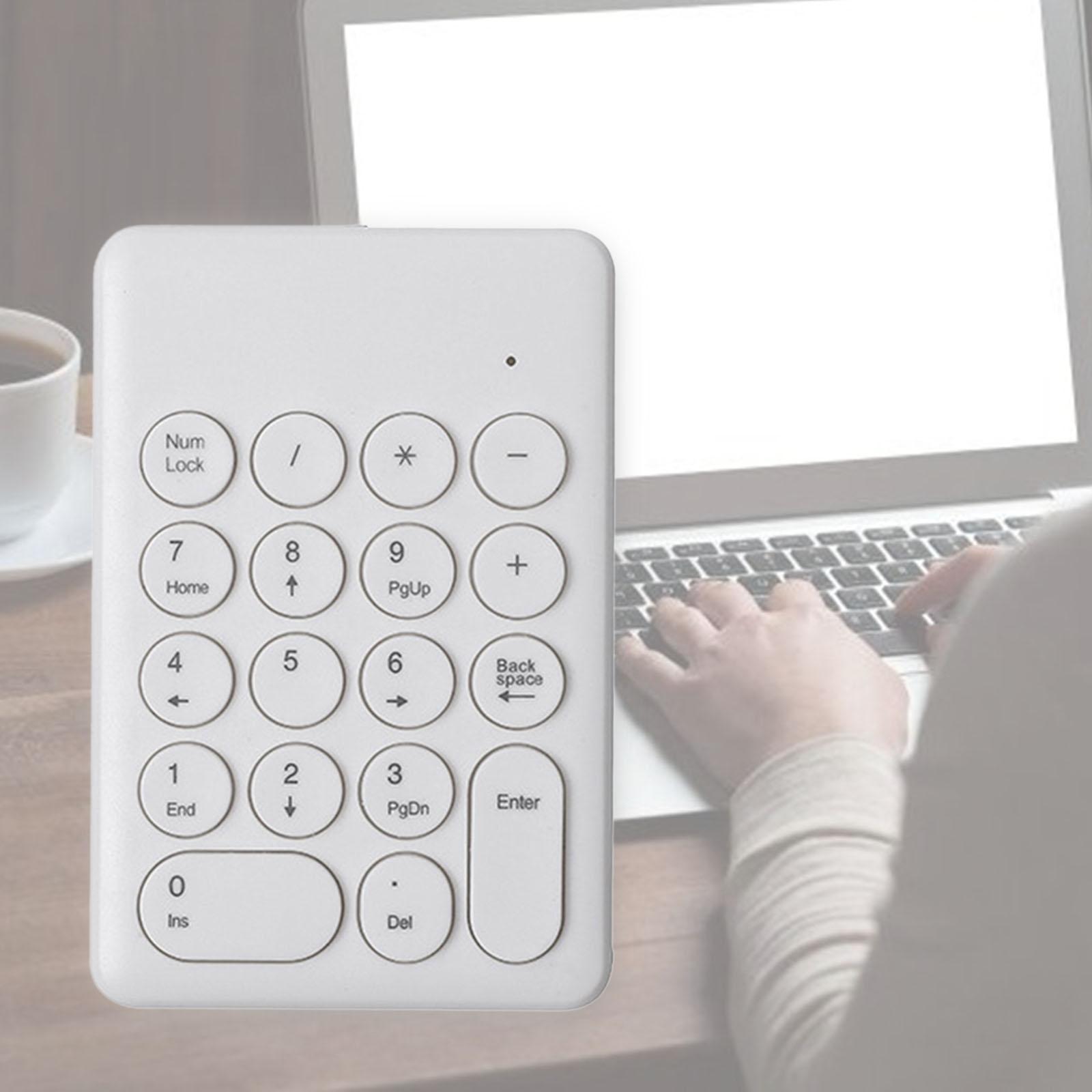 2.4G Wireless numeric Keypad Keyboard laptop pad White