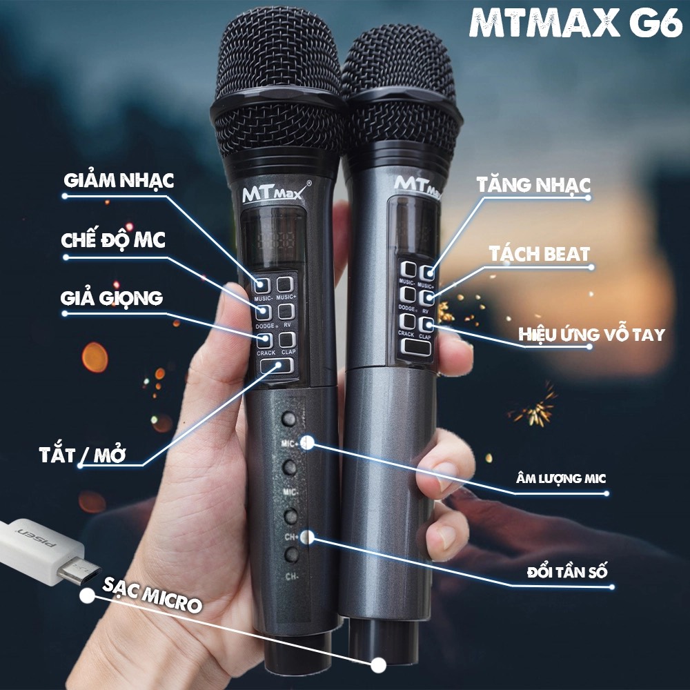 Loa di động MTMAX G6 cao cấp nhỏ gọn hát karaoke cực hay hàng chính hãng