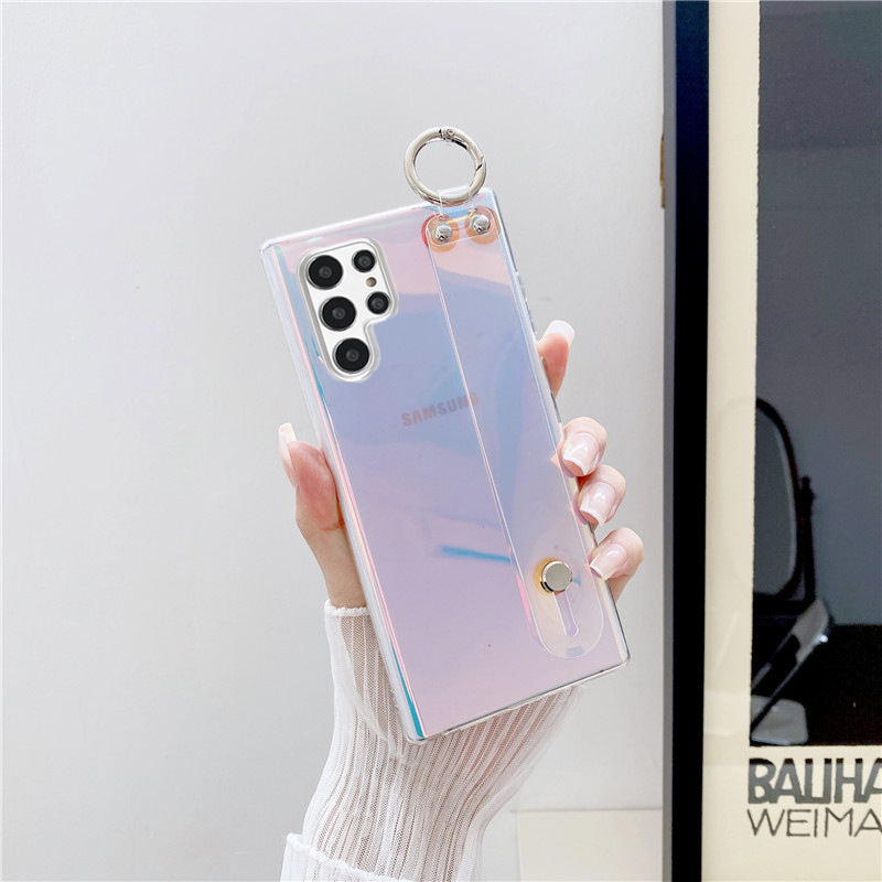 Ốp Lưng Hologram Đính Dây Xỏ Tay Cho Samsung Galaxy S23 Ultra / S23 Plus / S22 Ultra / S22 Plus / S20 Ultra / S20 Plus / Note20Ultra / Note10 Plus