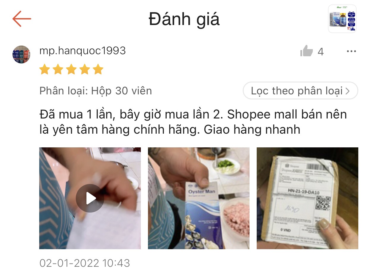 Combo 2 Tinh Chất Hàu Biển OYSTER MAN Cải Thiện Xuất Tinh Sớm, Yếu Sinh Lý (2 Hộp x 30 Viên)