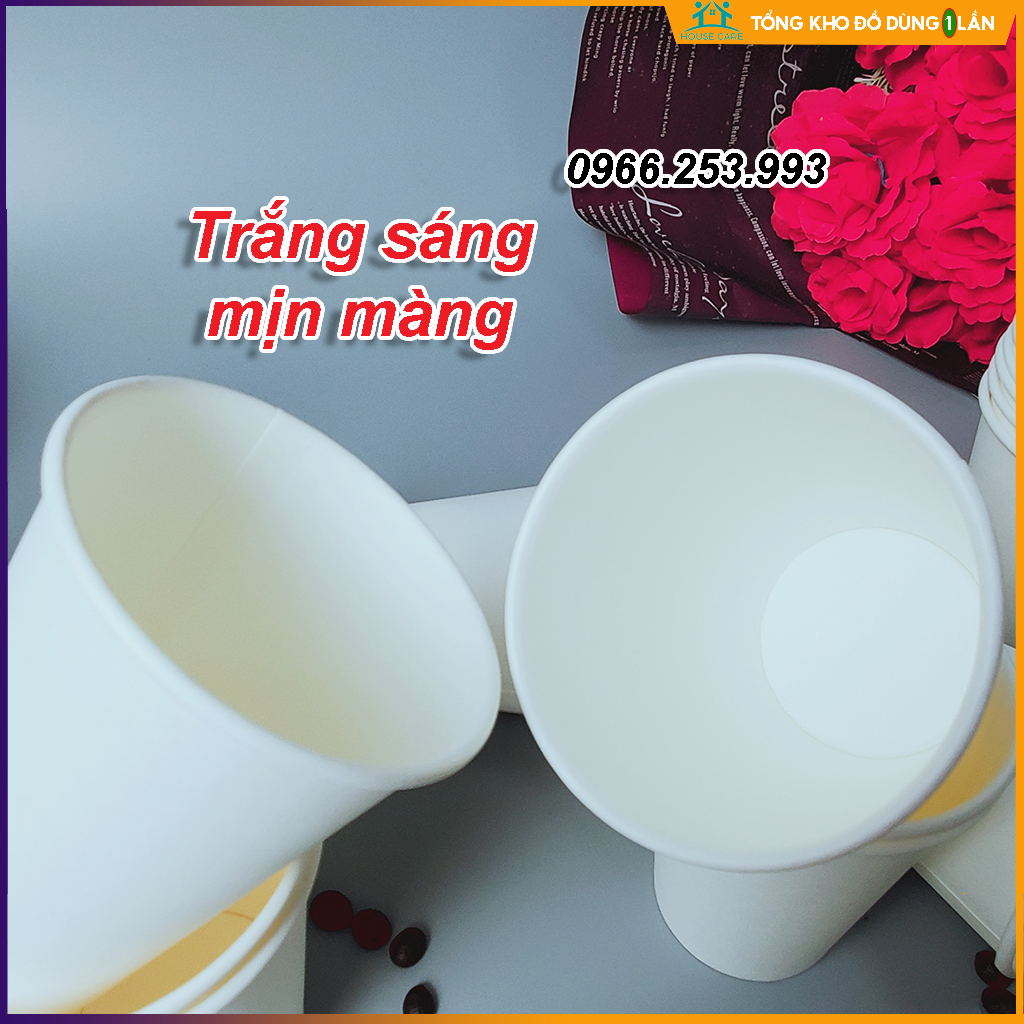 50 cốc giấy hàn quốc 240ml dùng 1 lần size 8OZ hàng cao cấp xuất khẩu Hàn Quốc