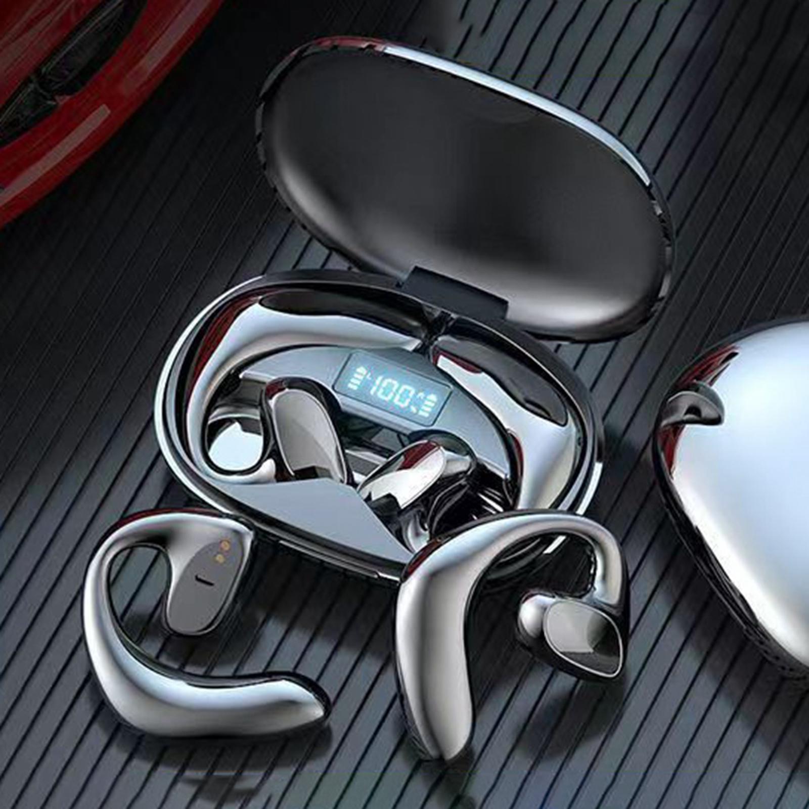 Air Conduction Bluetooth 5.1 Earbuds Ear Hook Headsets 9D Stereo with Charging Case Wireless Earphones for Running Workouts Business Driving