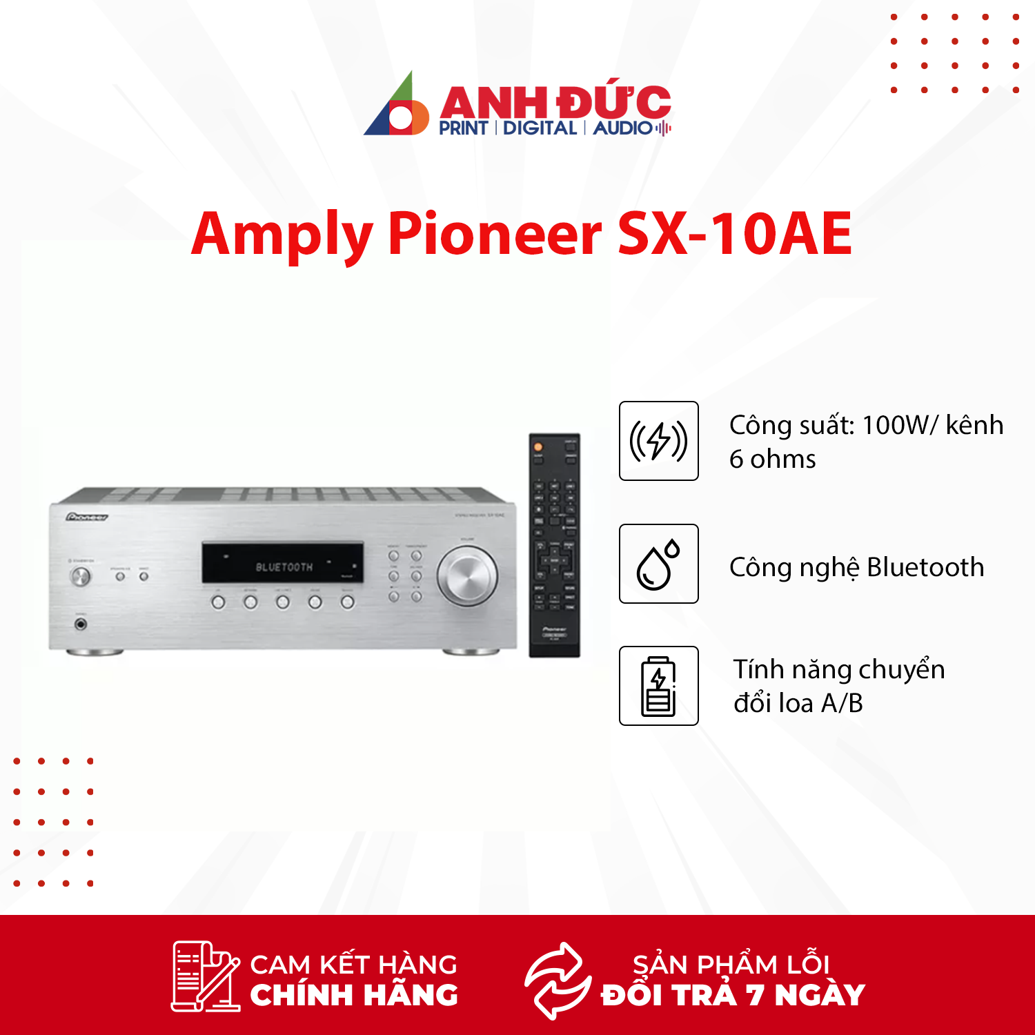 Amply PIONEER SX-10AE hàng chinh hãng 100