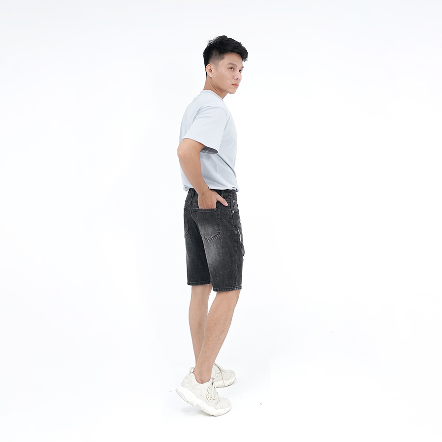 Quần Short Jeans Nam Rách Cao Cấp HUNTER X-RAYS  Form slimfit Thun Màu Xám Đậm S65