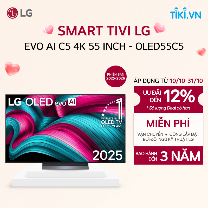 [Chỉ giao Miền Bắc] OLED55C5PSA.ATV - TV LG AI 2025 OLED evo AI C5 55 inch - Hàng chính hãng