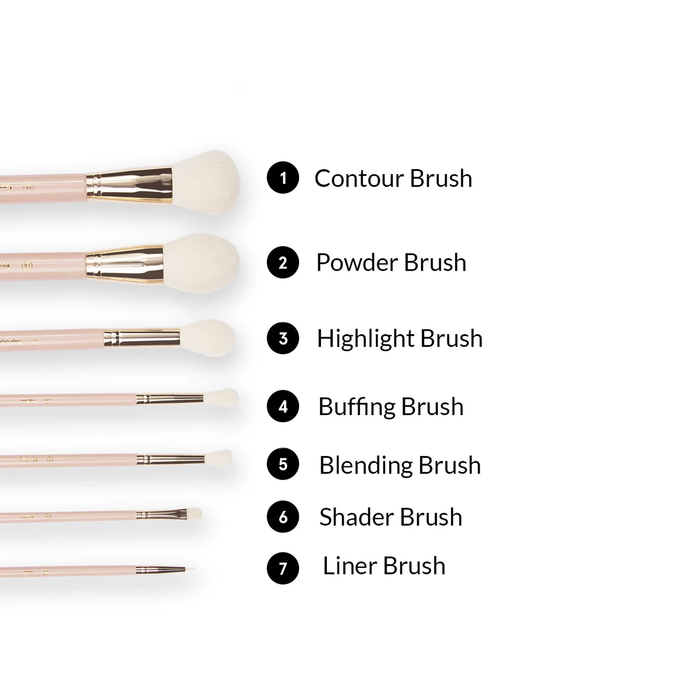 Bộ Cọ Trang Điểm BH Travel Series 7 Piece Face & Eye Brush Set With Bag