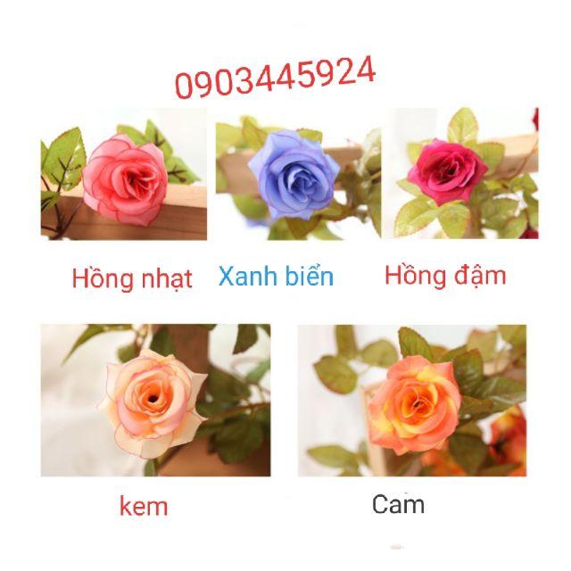 Dây leo hoa hồng cao cấp dài 2m3- Dây hoa giả