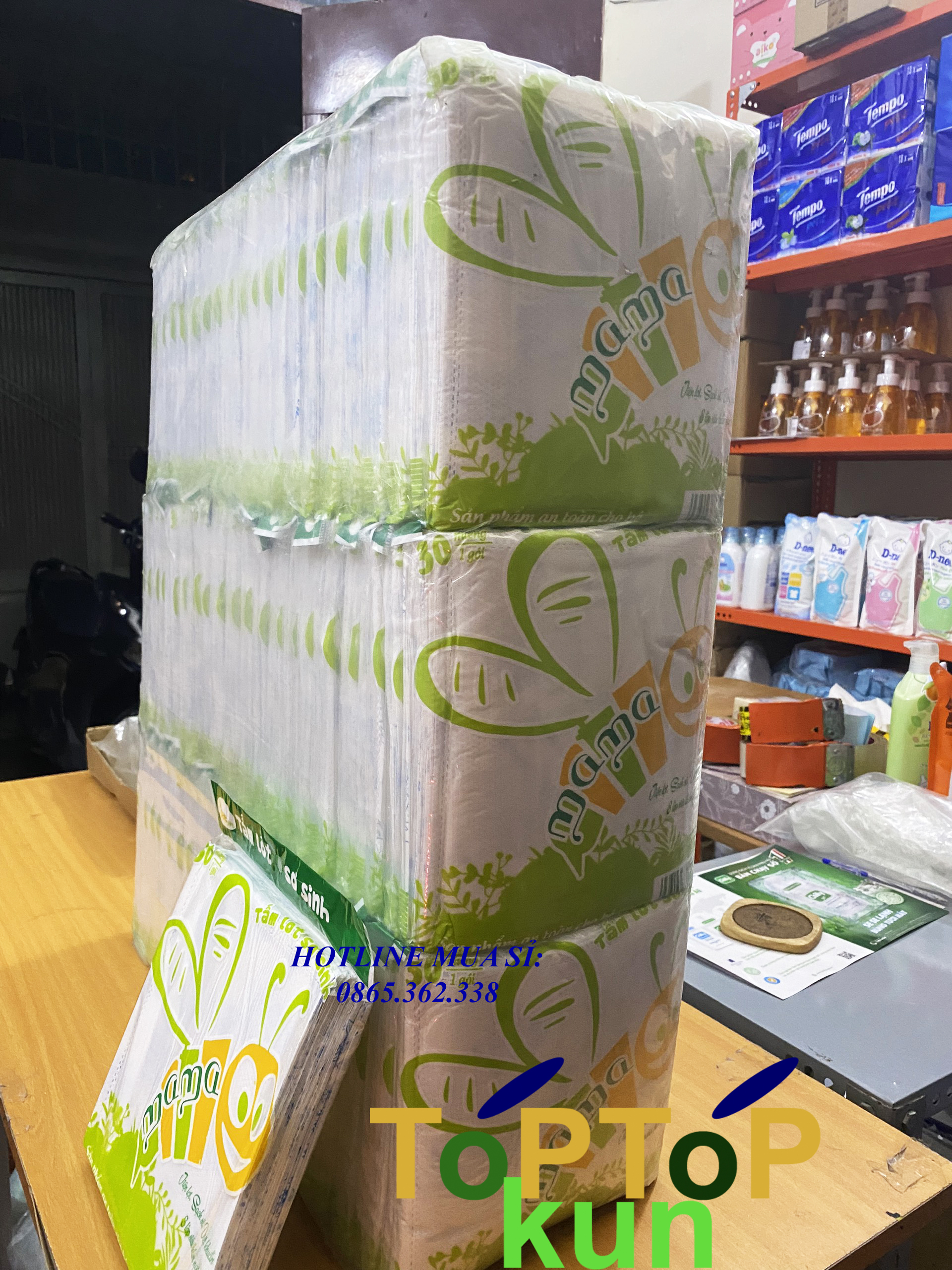 Combo 60 Túi Tấm Lót Sơ Sinh, Tấm Lót Phân Xu Mama Họa Tiết Vui Nhộn Cho Bé - 30 tờ/túi
