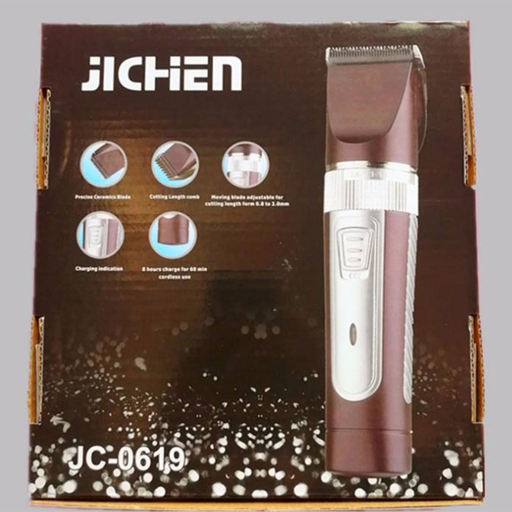 Tông Đơ Cắt Tóc Nam Cho Gia Đình JICHEN 0619 TẶNG Bộ Kéo Cắt Tỉa + Áo Choàng Cắt Tóc Tiện Dụng - Tăng Đơ Hớt Tóc Cho Trẻ Sơ Sinh, Người Già Lưỡi Cực Bén, Lưỡi Có Thể Thay thế Được