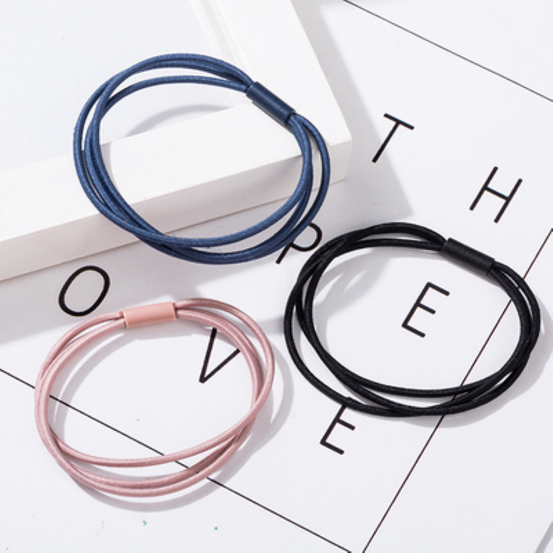 Combo 5 Dây Chun Buộc Tóc, Thun Cột Tóc Mảnh 3 Vòng Màu Sắc Nhã Nhặn SC23