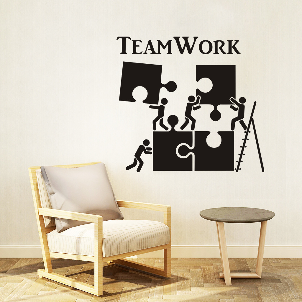 Decal trang trí văn phòng Team Work - decal dán tường Team Work đẹp ( 56 x 61 cm)