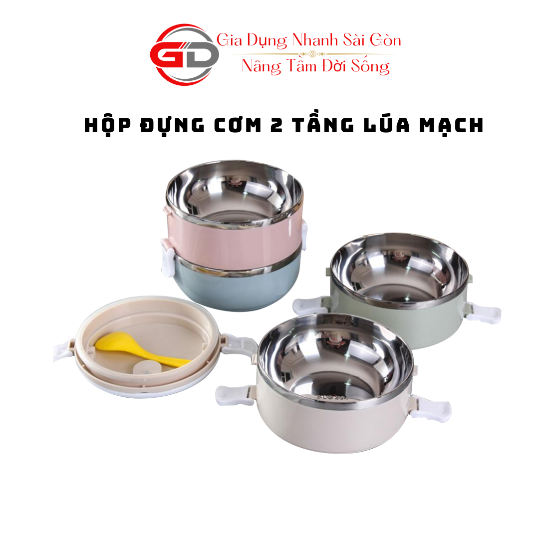 Hộp Đựng Cơm Cặp Lồng Cơm Giữ Nhiệt Lúa Mạch Ruột Inox Chất Lượng Số 1