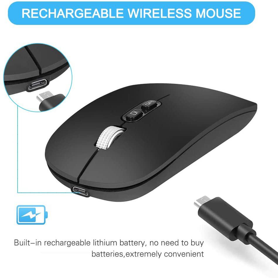 Chuột Bluetooth Không Dây Mỏng Chế Độ Kép sạc Không Dây Chuột 3 DPI Có Thể Điều Chỉnh Dành Cho Laptop Mac