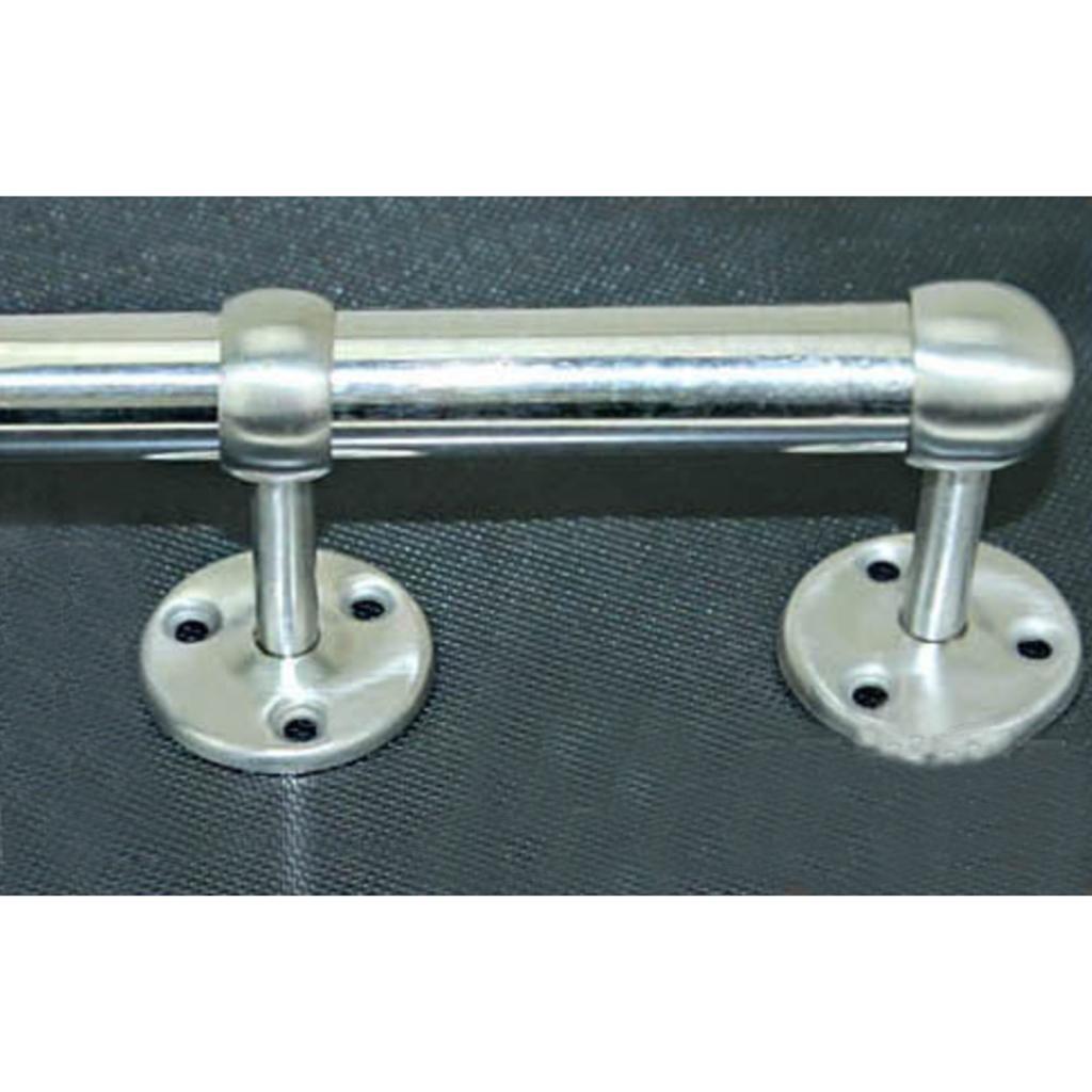 2pcs Stainless Steel Wardrobe Pipe Lever Rod Bracket Flange
