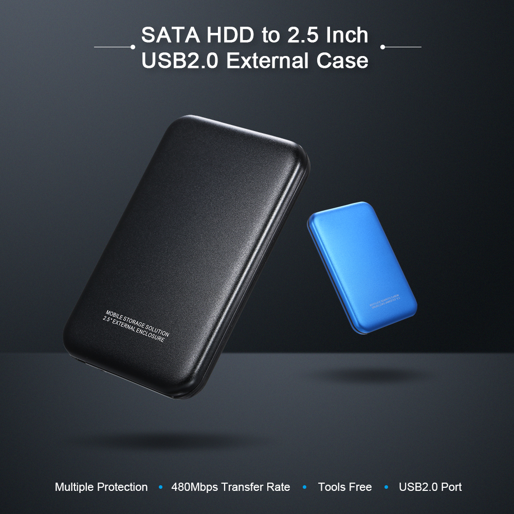 Hộp Đựng Ngoài Bộ Chuyển Đổi 2,5 Inch USB2.0 Sang SATA HDD (Màu Đen)