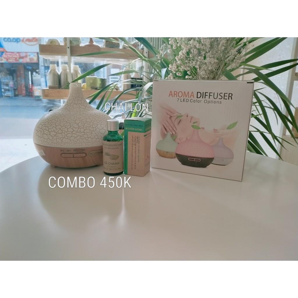 Combo máy tỏa tinh dầu+ 50ml tinh dầu sả chanh cao cấp hàng cty shop tự chụp