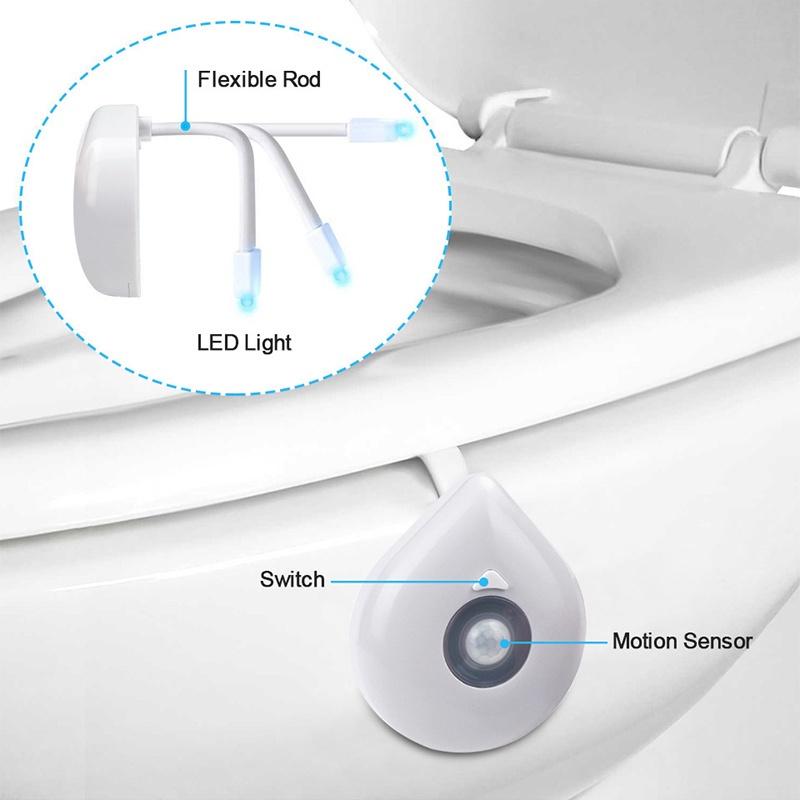 Mới Đèn LED Cảm Ứng Cơ Thể Người Gắn Toilet Không Cần Khoan