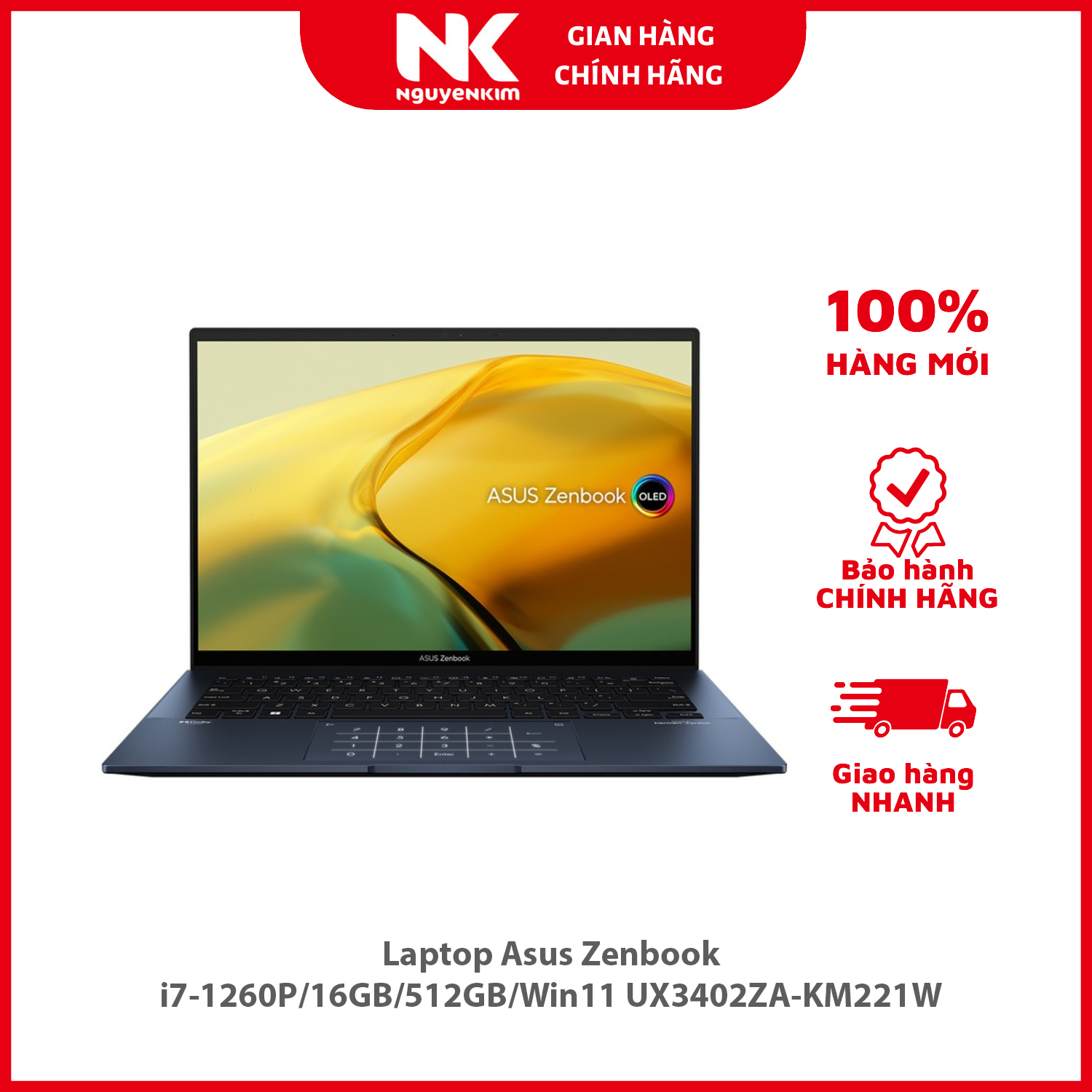 Laptop Asus Zenbook i7-1260P/16GB/512GB/Win11 UX3402ZA-KM221W - Hàng chính hãng