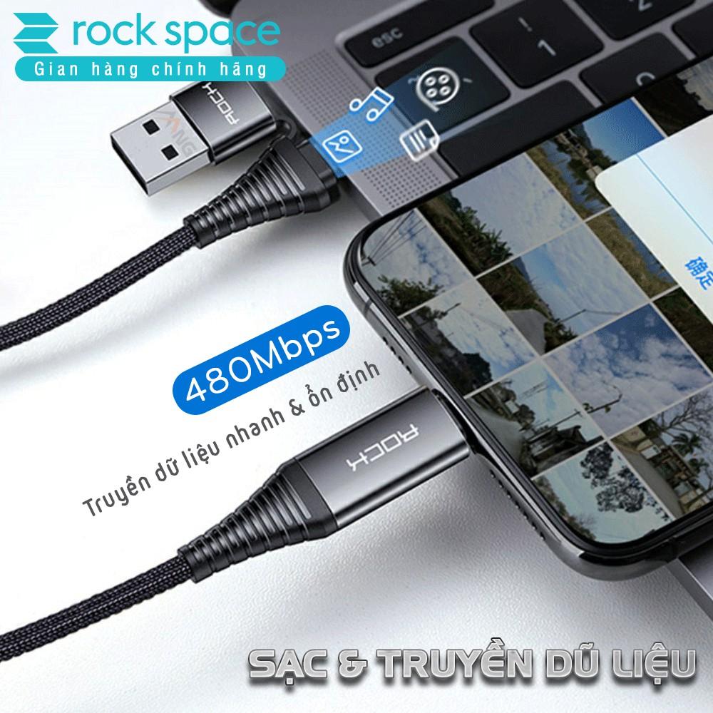 Dây cáp sạc nhanh Rockspace R12 - 4 in 1 dành cho iphone, samsung và các dòng điện thoại chuẩn TypeC, sạc nhanh - Hàng chính hãng