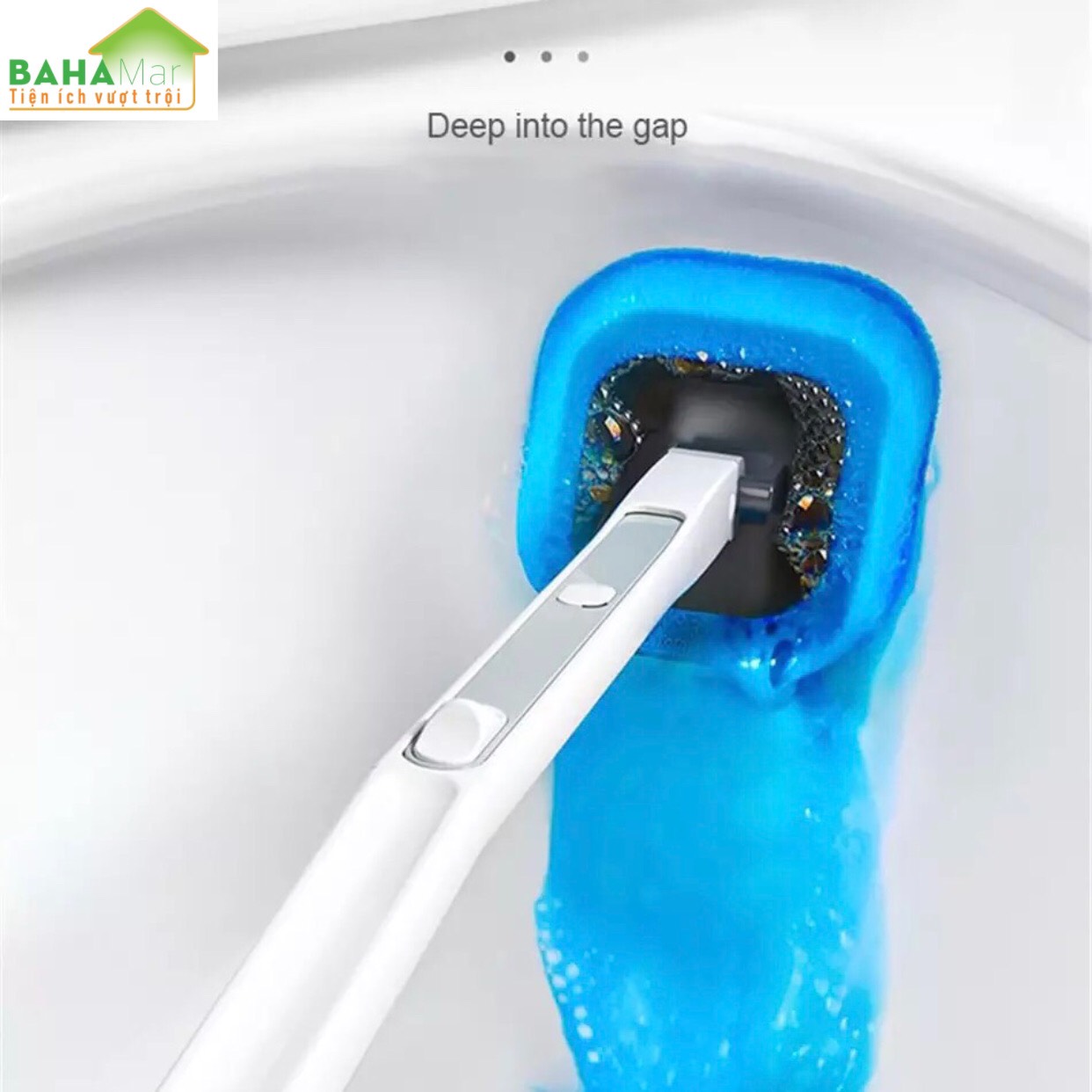 BỘ DỤNG CỤ LÀM VỆ SINH NHÀ TẮM CÓ ĐẦU THAY THẾ DÙNG MỘT LẦN "BAHAMAR" thiết kế đầu bàn chải có dung dịch dùng 1 lần làm sạch sạch sẽ và tiện lợi loại bỏ mùi hôi và diệt khuẩn.
