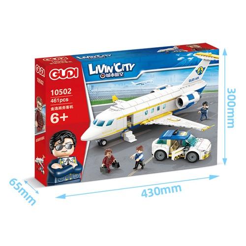 Đồ chơi Lắp Ráp Máy Bay Du Lịch, GUDI 10502 Transport Plane City, Xếp hình thông minh