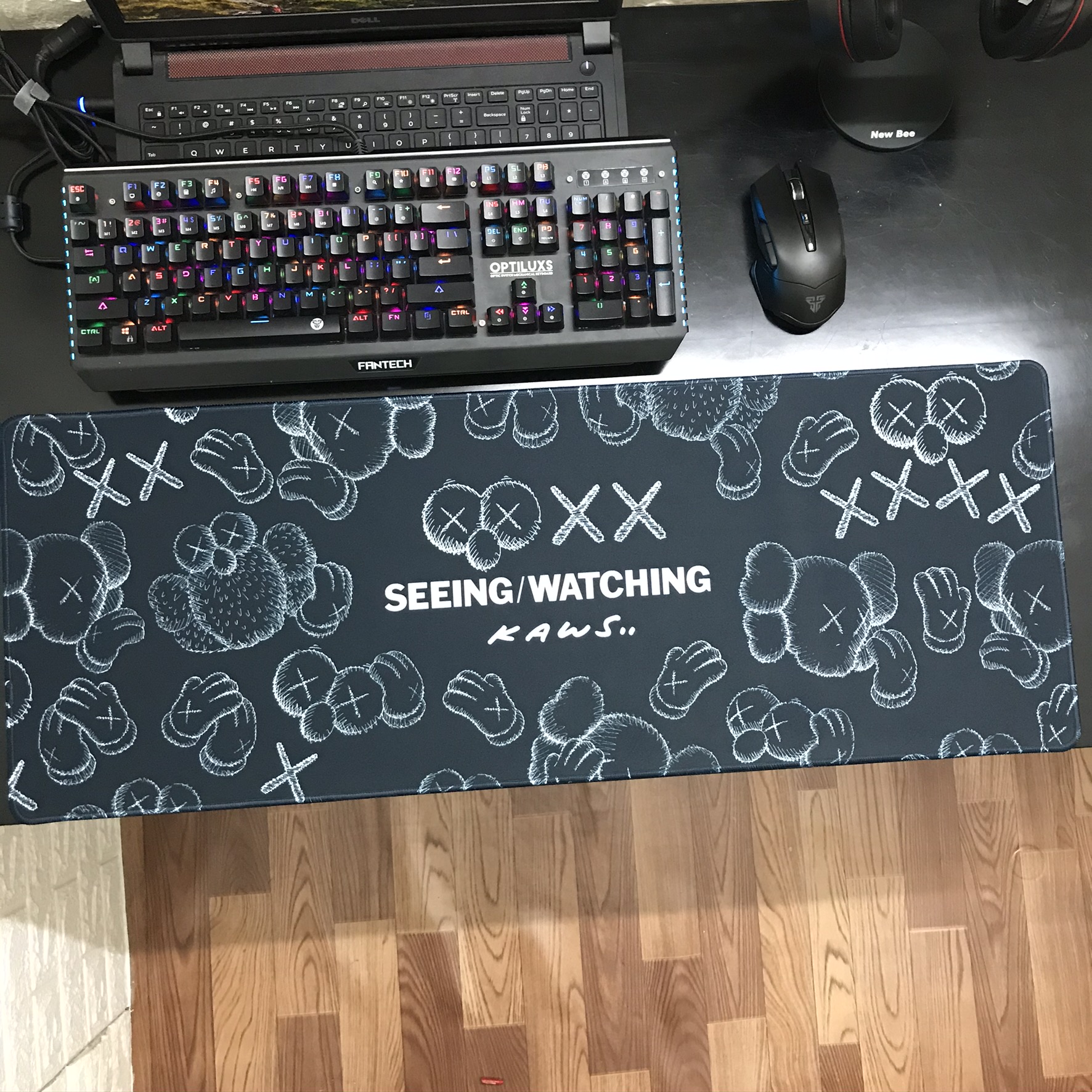 Miếng Lót Chuột, Bàn Di Chuột, mouse pad cỡ lớn Kaws - Brearbrick (80x30x0.3)