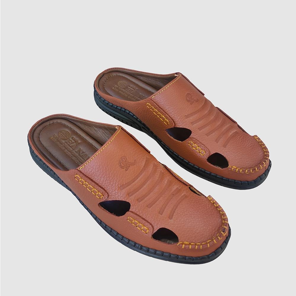 Dép Bít Mũi Nam HÀ NAM Da Bò Thật Cao Cấp GSB20118c