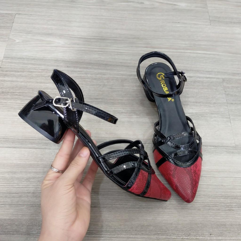 Giày sandal nữ bít mũi, da vân cao cấp ROSATA RO281 3p - trắng- HÀNG VIỆT NAM CHẤT LƯỢNG QUỐC TẾ