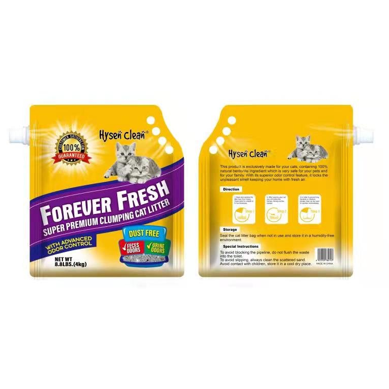 CÁT VỆ SINH CHO MÈO HYSEN CLEAN - Hysen Clean Forever Fresh Super Premium Clumping Cat Litter 4Kg