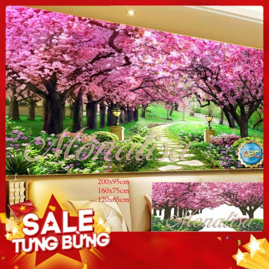 Tranh đính đá Phong Cảnh con đường tình yêu 120x65cm