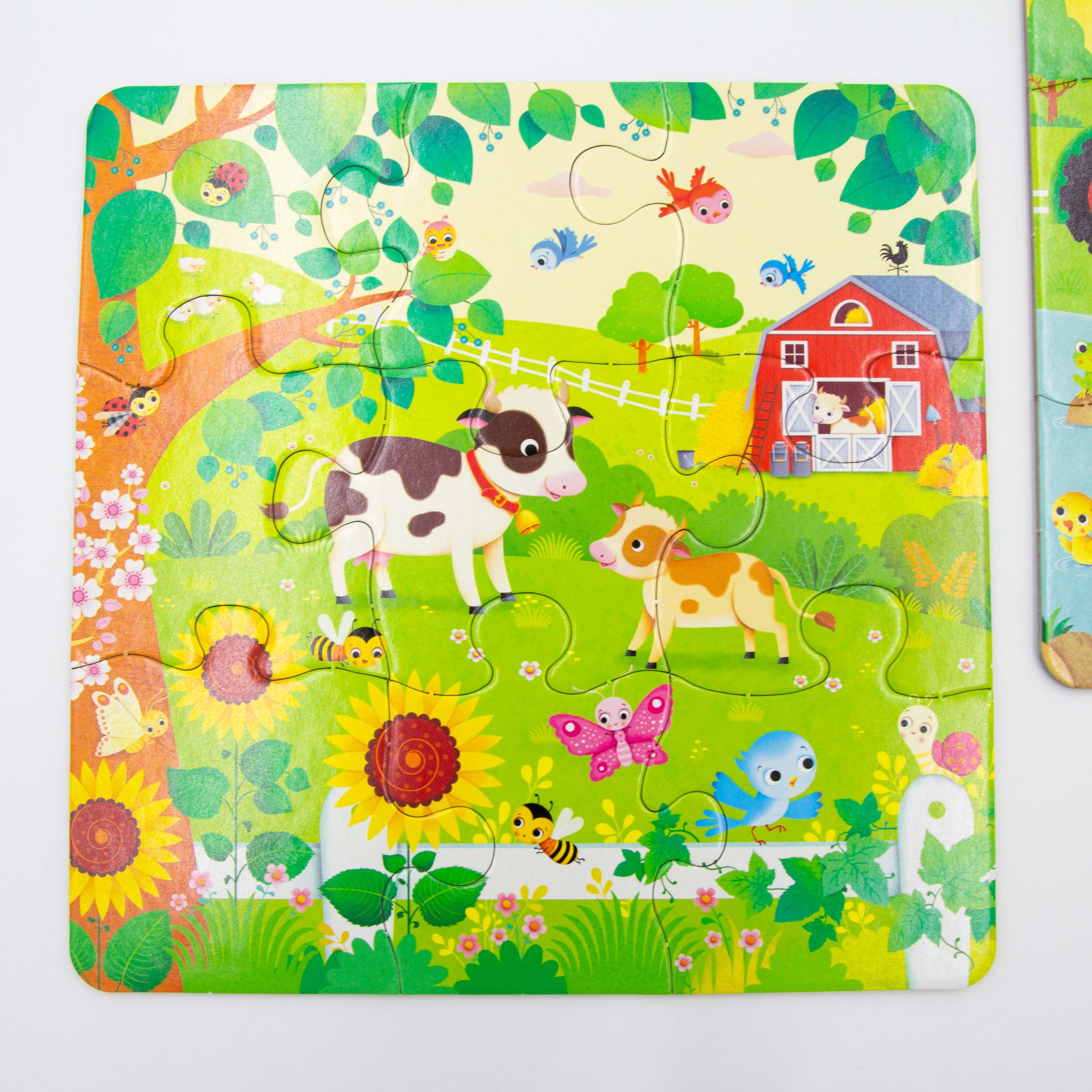 BỘ GHÉP HÌNH + SÁCH CHO BÉ -Book and 3 Jigsaws: On the Farm