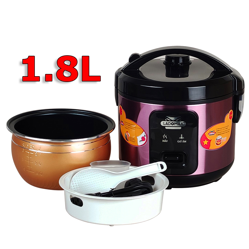 Nồi cơm điện 1.8L Ladomax HA-7818 lòng niêu chống dính, dành cho 4 - 6 người ăn - Hàng chính hãng