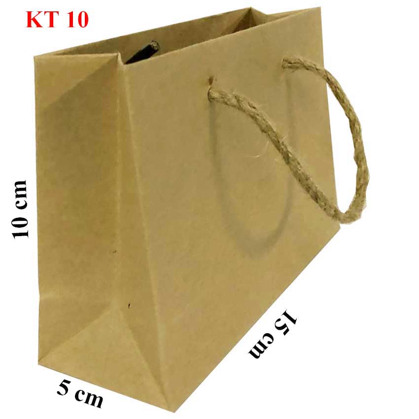 Bộ 10 Túi Giấy Kraft Trơn Vinanetco KT10 (10 x 15 x 5 cm) như hình