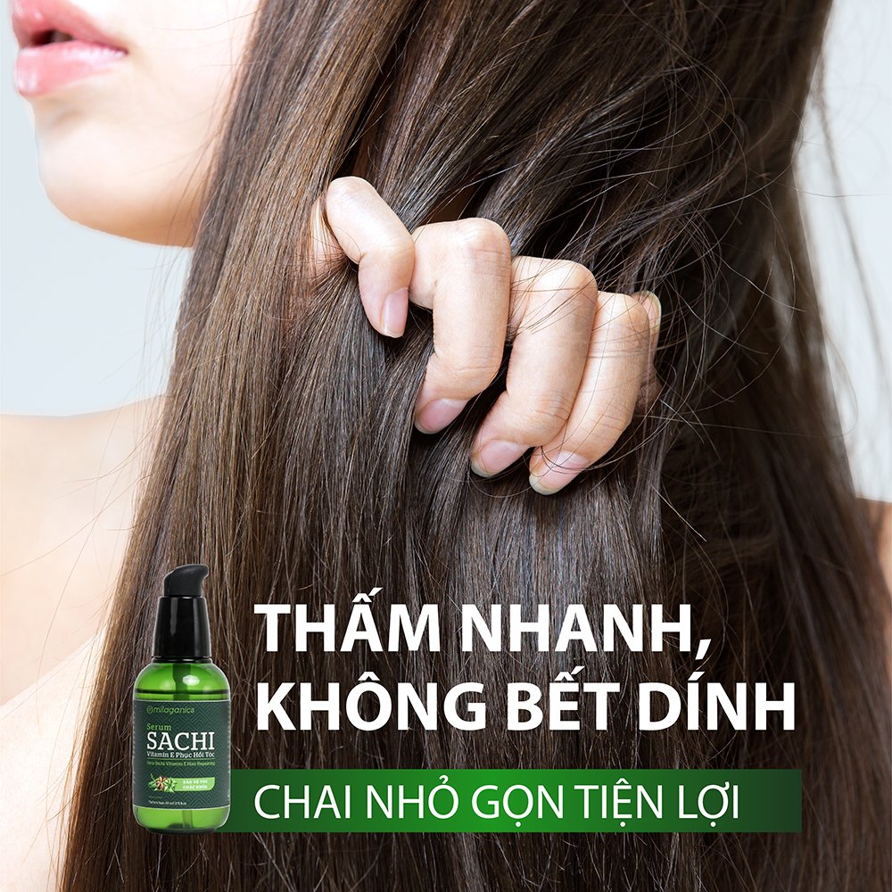 Serum Dưỡng Tóc Milaganics Sachi & Argan, Hàm Lượng Cao Omega và Vitamin E, Hỗ Trợ Phục Hồi Tóc Xơ Rối, Chẻ Ngọn, Bảo Vệ Tóc Khi Uốn, Ép, Sấy, Nhuộm