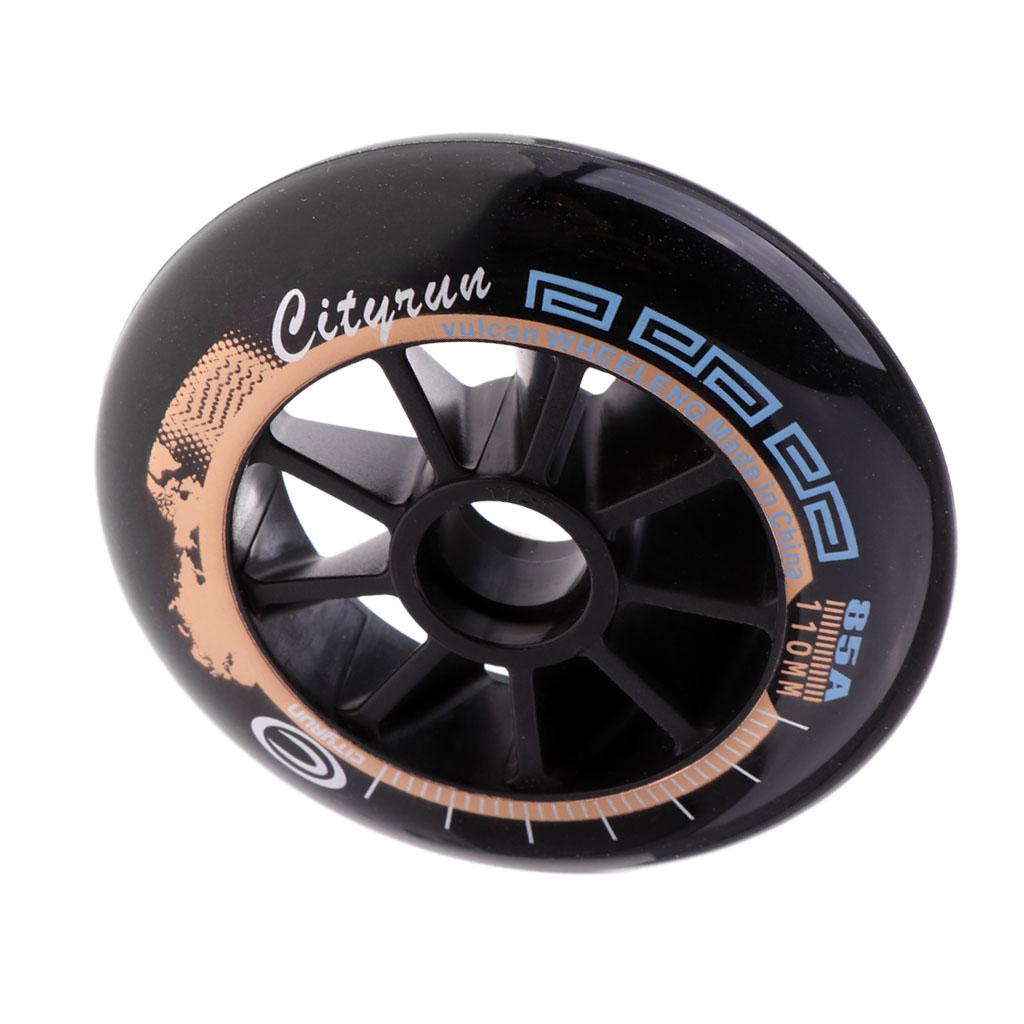 6xSpeed Skating Wheels Outdoor Indoor Inline Skate Wheels Tool 110mm Black