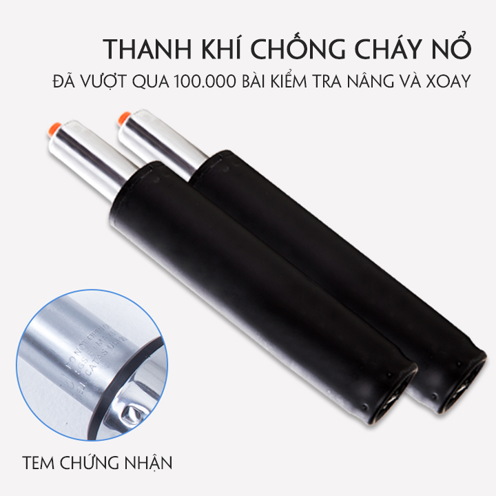 Ghế làm việc, ghế xoay văn phòng da Pu nâng hạ chiều cao xoay 360 độ Tặng quạt đeo cổ